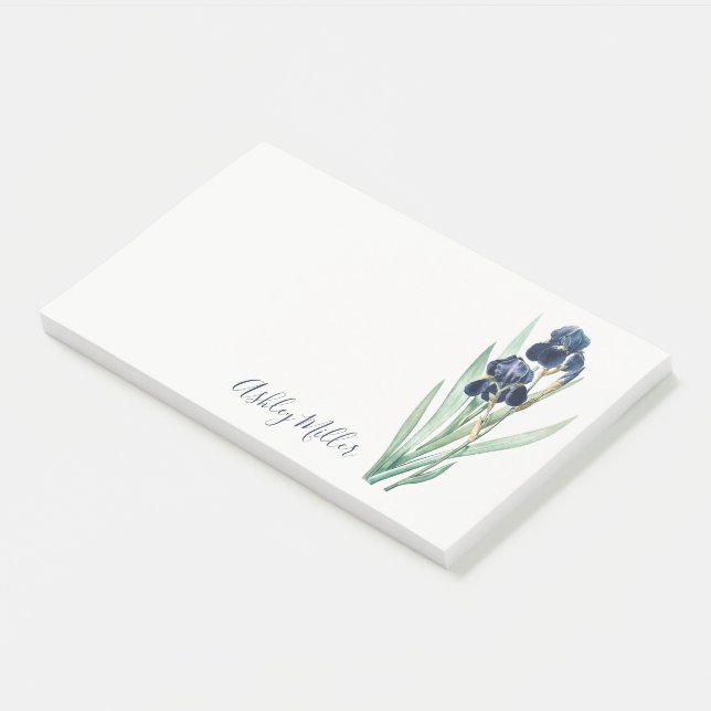 Purple Iris Personalised Post-it Notes (Angled)