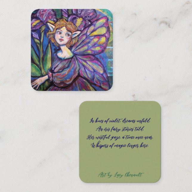 Purple Iris Pixie Girl                             Enclosure Card (Front/Back)