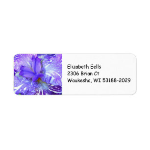 Purple Iris Return Address Label