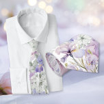 Purple Iris Romantic Floral Wedding Groomsmen Tie<br><div class="desc">A Floral Wedding Tie for the Special Day Embrace the beauty of nature with this captivating wedding tie from Zazzle! Featuring a vibrant tapestry of soft purple and pink irises, alongside delicate white peonies and a sprinkling of wildflowers against a white background, this tie embodies the essence of a boho,...</div>