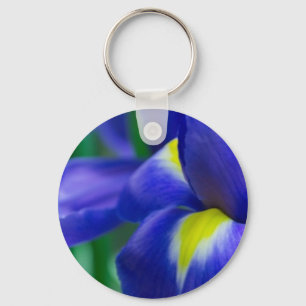 Purple Iris Round Keychain