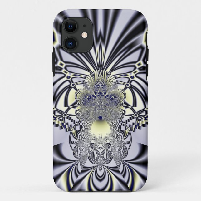 Purple Iris Sacred Geometry Fractal Art Case-Mate iPhone Case (Back)