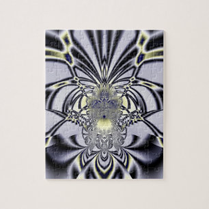 Purple Iris Sacred Geometry Fractal Art Jigsaw Puzzle