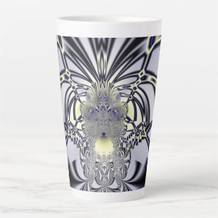 Purple Iris Sacred Geometry Fractal Art Latte Mug