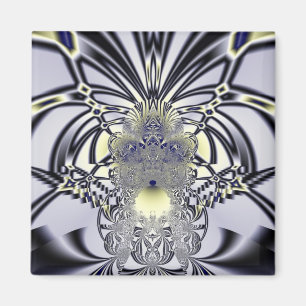 Purple Iris Sacred Geometry Fractal Art Magnet