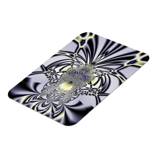 Purple Iris Sacred Geometry Fractal Art Magnet (Left Side)