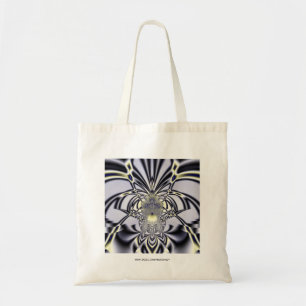 Purple Iris Sacred Geometry Fractal Art Tote Bag