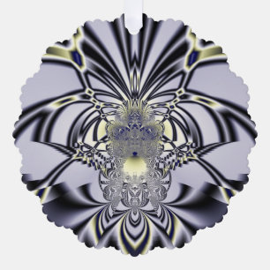 Purple Iris Sacred Geometry Fractal Art Tree Decoration Card