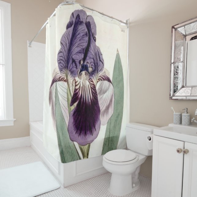 Purple Iris  Shower Curtain (In Situ)