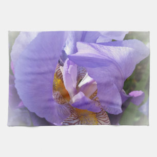 purple iris tea towel