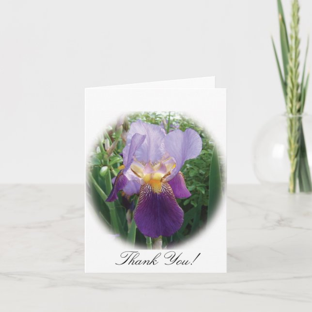 Purple Iris Thank You Note (Front)