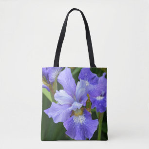 Purple iris tote bag