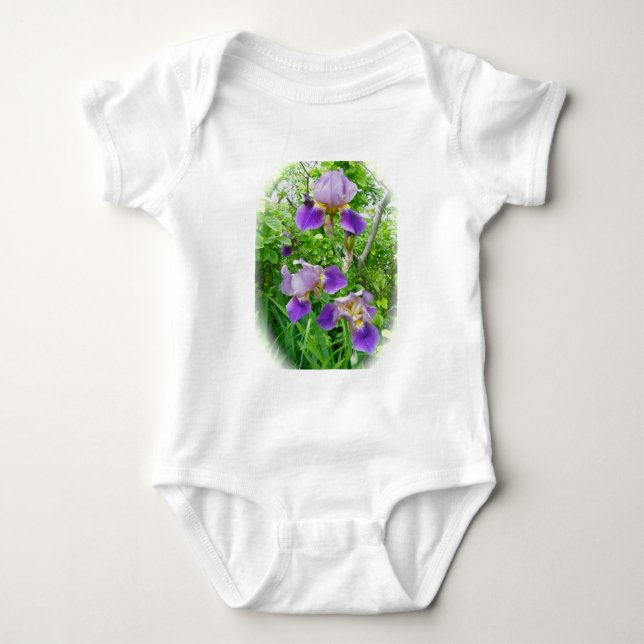 Purple Iris Trio Baby Onsie Bodysuit (Front)