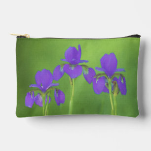 Purple Iris Trio Painting Original Flower Art Accessory Pouch