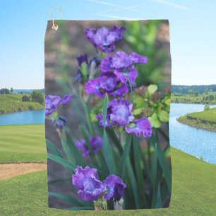 Purple Iris Upload Your Own Photo Custom Picture Golf Towel