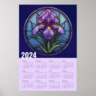 Purple Iris Wall Calendar Poster