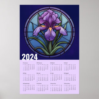 Purple Iris Wall Calendar Poster
