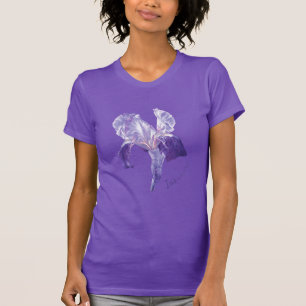 Purple Iris watercolor art t-shirt