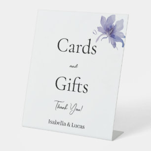 Purple Iris Watercolor Cards and Gifts Pedestal Sign