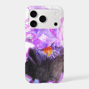 Purple Iris Watercolor Flower Floral Birthday