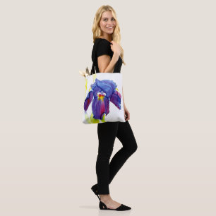 Purple Iris Watercolor Tote Bag