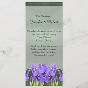 Purple Iris Wedding Program