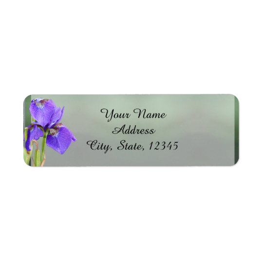 Purple Iris Wedding Return Address Label