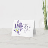 Purple Iris White Daisy Botanical Floral Wedding