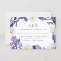 Purple Iris White Daisy Watercolor Botanical Meals