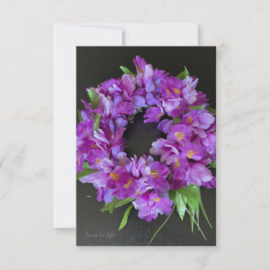 Purple Iris Wreath Card