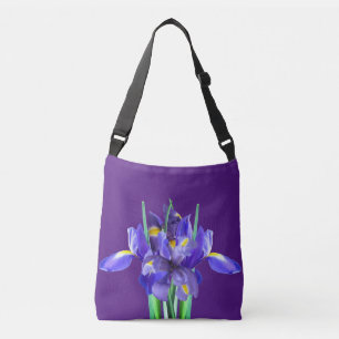 Purple Irises Adult All Over Print or Cross Body Crossbody Bag