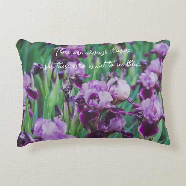 Purple irises  decorative cushion (Front)
