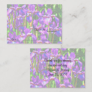 Purple Irises Flower Wedding Table Place Cards