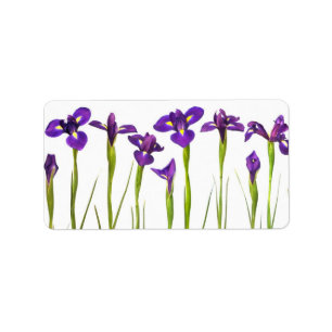 Purple Irises - Iris Flower Customised Template Label