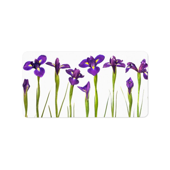 Purple Irises - Iris Flower Customised Template Label (Front)