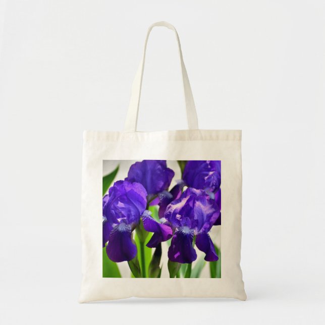 Purple Irises Iris Flower Tote Bag (Front)