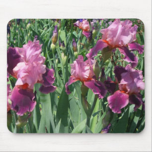 Purple Irises Spring Floral Mouse Pad