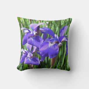 Purple Irises Throw Pillow