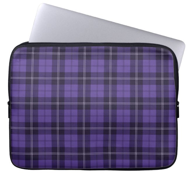 Purple Irish Plaid Patterned Laptop Sleeve (Front)