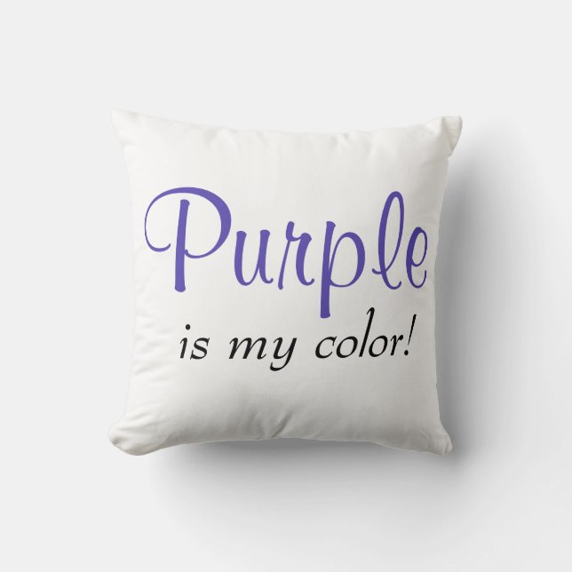 Purple Is My Colour Quote Cushion (Front)