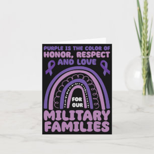 Purple Is The Colour Of Honour Respect Love Milita Card