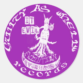 PURPLE "It Evil" Classic Round Sticker