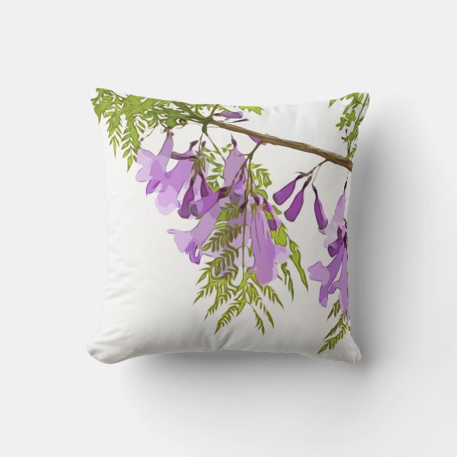 Purple Jacaranda flower on sky background Cushion (Front)