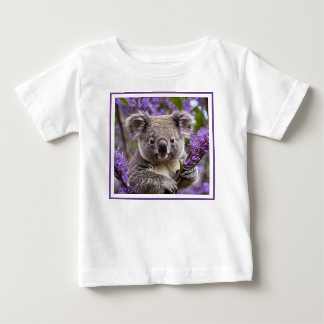 Purple Jacaranda Koala Bear, Baby T-Shirt (Front)