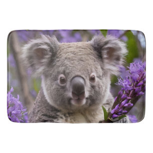 Purple Jacaranda Koala Bear, Bath Mat
