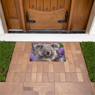 Purple Jacaranda Koala Bear, Doormat