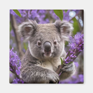 Purple Jacaranda Koala Bear, Magnet