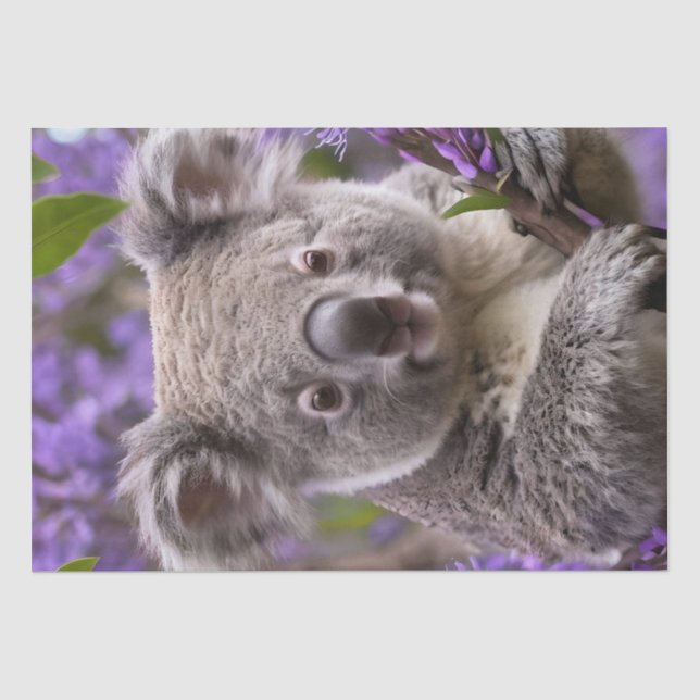 Purple Jacaranda Koala Bear, Tissue Paper (Front)