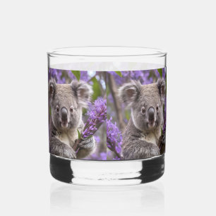 Purple Jacaranda Koala Bear, Whiskey Glass