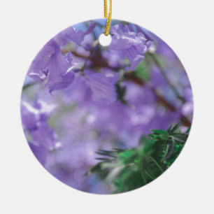 Purple Jacaranda Tree Flowers Ceramic Ornament